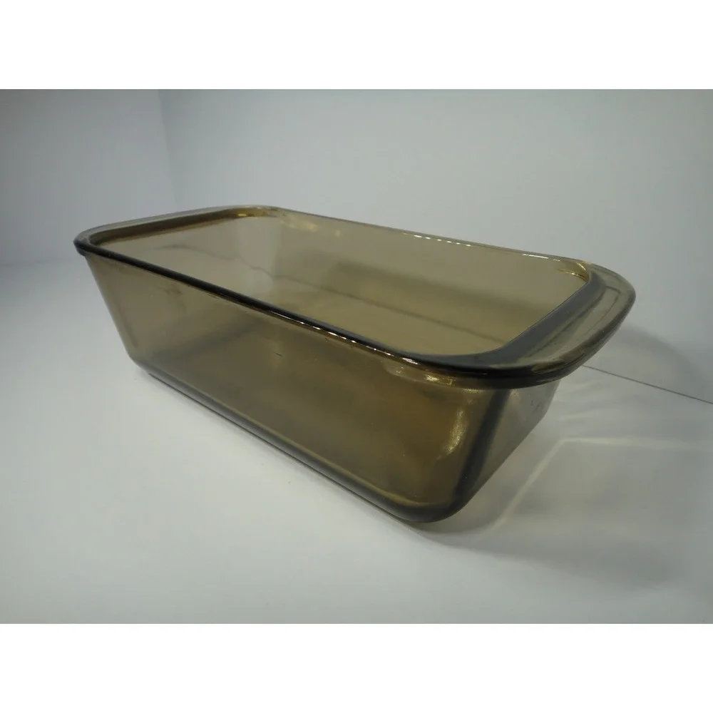 Pyrex Visions Amber Brown Glass Loaf Pan 1.5L Rectangular Baking Dish #213 VTG